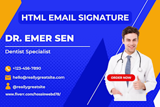 create a responsive hand coded HTML email signature