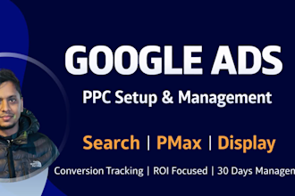 setup and manage google ads campaigns pmax, search and display ads