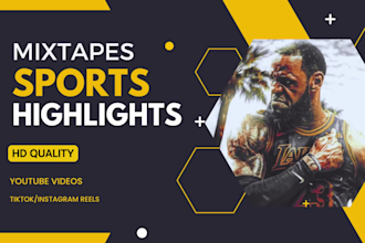 edit sports highlights, basketball football sports video recruitment in 4k