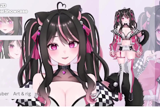 draw and rig 2d vtuber model, vtuber rigging, live2d vtuber model, live2d rig