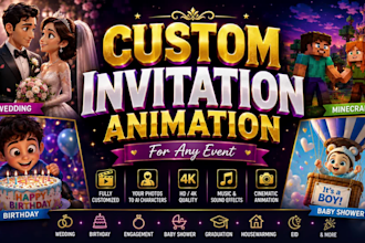 cinematic animated  event invitation videos