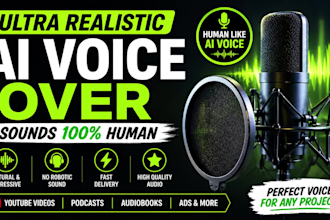 provide ultra realistic ai voiceover for youtube audiobook podcasts and ads