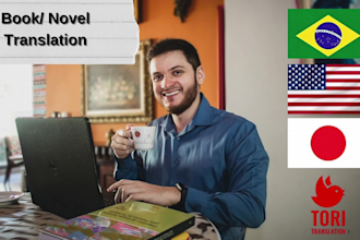 translate your book, novel to portuguese, japanese
