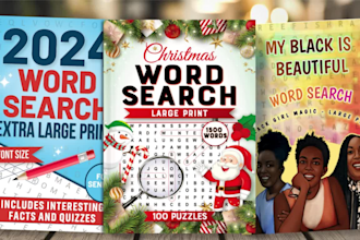 make unique word search puzzles activity book for kids and adults