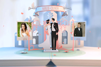 create wedding pop up album video