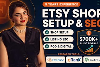 be your etsy shop manager, setup shop with etsy seo product listing,