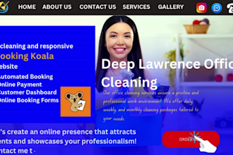 build cleaning website, booking koala, house and office cleaning website