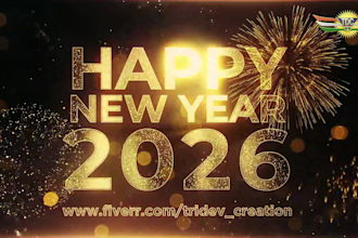 create happy new year 2026 video the best wish new year animation
