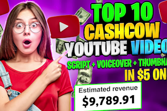 create top 10 cash cow faceless videos and cash cow youtube automation channel