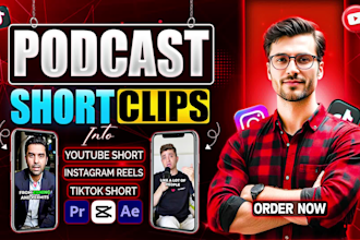 edit podcast to engaging short form video clips for youtube and tiktok videos