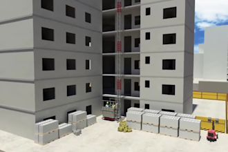 create 3d industrial construction and heavy machinery animation