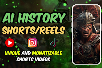 do captivating faceless ai history youtube short videos and instagram reels