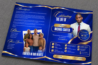 design obituary, memorial and funeral program booklet in 6 hours