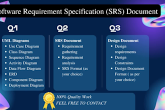 design srs document, design document and uml diagrams etc