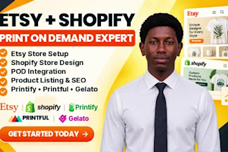 etsy shopify print on demand store printify printful setup print on demand store