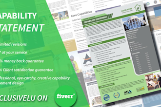 design professional, clean, janitorial, government contract capability statement