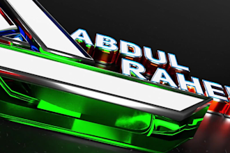create an elegant 3d chrome or glass logo animation intro