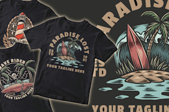 create vector vintage retro t shirt design and logo