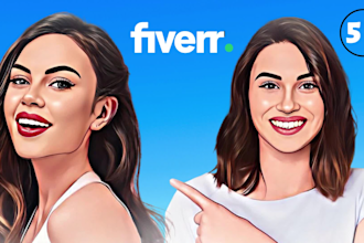draw cartoon vector art portrait for your profile picture