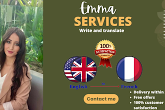 write and translate your CV and cover letter within 24 hours