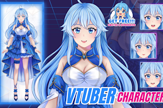 design anime vtuber model live2d high quality ready to rig illustration