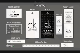 design clothing label, hang tag and neck label for your business