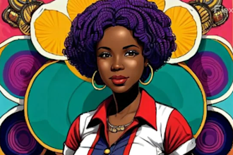 do african american character design and illustration with midjourney ai