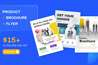 design marketing flyer, brochure, banner, poster and poscard