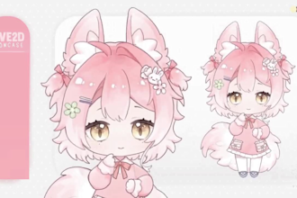 do custom live2d chibi vtuber model chibi character rig anime avatar pfp, fanart