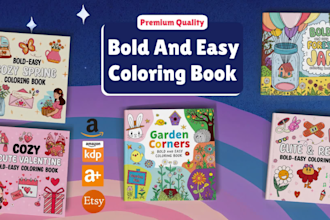 design eye catching bold and easy coloring book for amazon KDP