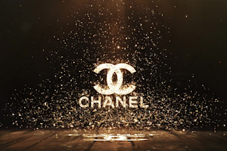 create a stunning gold glitter logo animation in 4k