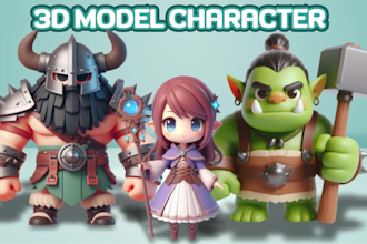 sculpt 3d model, toys, character for printing and rendering