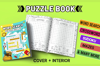 create puzzle book and medium content coloring book for KDP