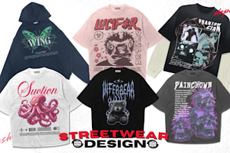 design edgy and modern streetwear tshirt with artsy style