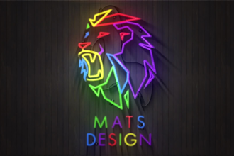 do premium neon sign logo animation video intro
