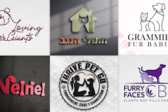 design pet, dog, cat or animal  and veterinary clinic logo