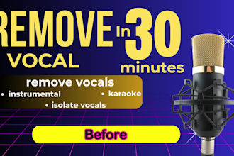 remove vocal frome any track and song in 30 mins