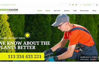 build lawn care landscaping gardening website on wordpress