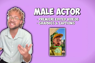 be your male actor for video commercial advertisement ugc ad acting