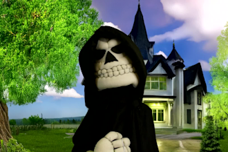 create a grim reaper happy birthday video