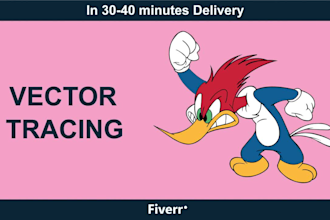 do vector tracing logo, vectorize image, convert to vector in 2 hours