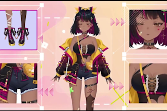 design and rig live2d vtuber model, chibi, pngtuber live2d rigging vtuber studio