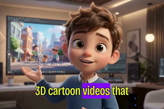 made 3d cartoon ai video, 3d animation, 3d cartoon for kids