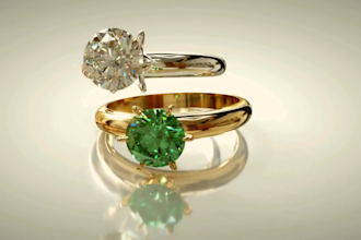 render photorealistic 3d jewelry model, cad jewelry design, 3d jewelry animation