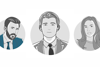 draw minimalist avatar flat line for your social media