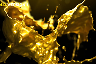 create silver or gold logo liquid animation