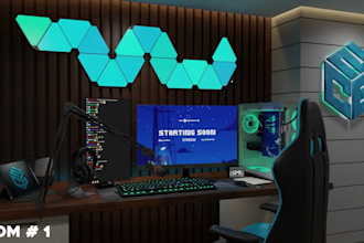 design 3d animated starting soon kick and twitch overlays