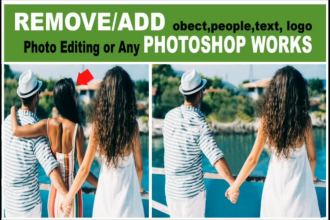 remove or add objects, people, logo, text or anything on photoshop