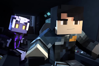 create a minecraft music video animation, cinematic minecraft animation, trailer