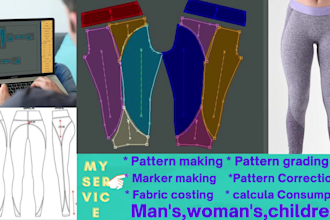 make a  cad sewing pattern for garments
